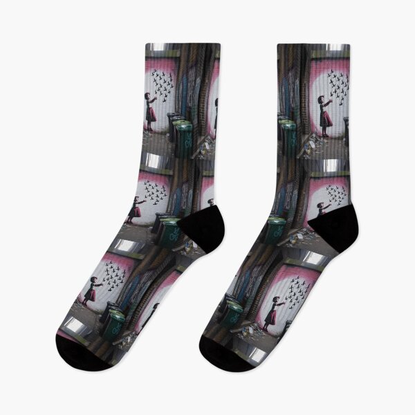 Item preview, Banksy girl flying birds peace designed and sold by martin max.