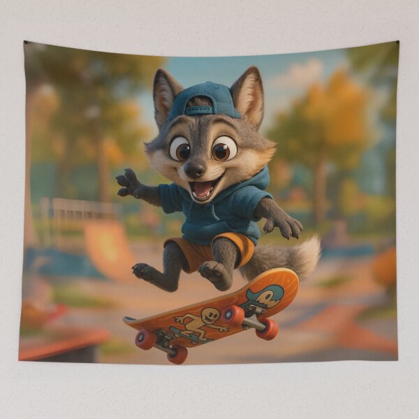 Item preview, Skater Gray Fox designed and sold by Sillytoe.
