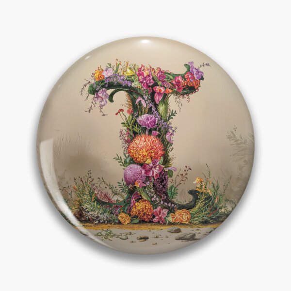 Item preview, Flower Fantasy Alphabet Letter I designed and sold by Royal Wall Whispers.