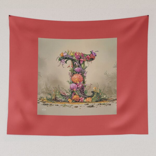 Item preview, Flower Fantasy Alphabet Letter I designed and sold by Royal Wall Whispers.