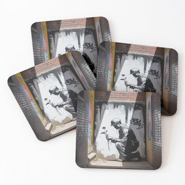 Item preview, Banksy solider flowers peace designed and sold by martin max.