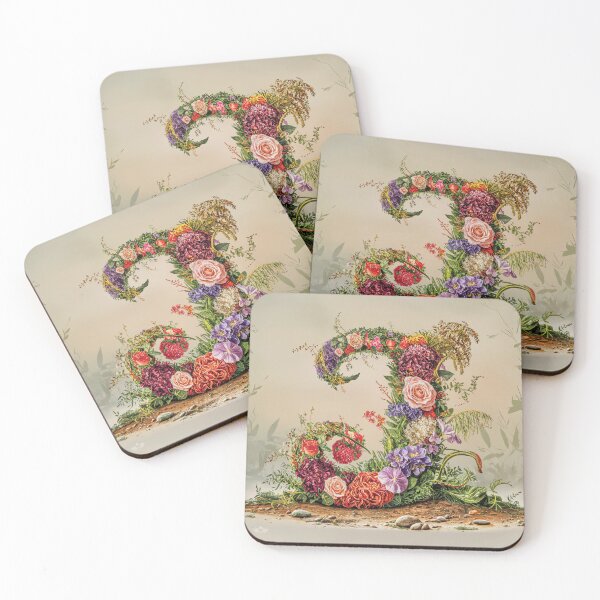 Item preview, Flower Fantasy Alphabet Letter J designed and sold by Royal Wall Whispers.