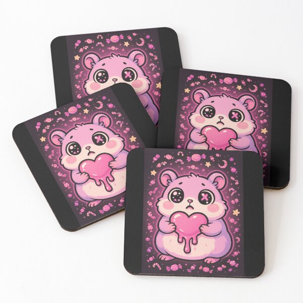 Item preview, Kawaii Halloween Hamster with Candy – Cute Creepy Pastel Sticker designed and sold by JacobKAurumhead.