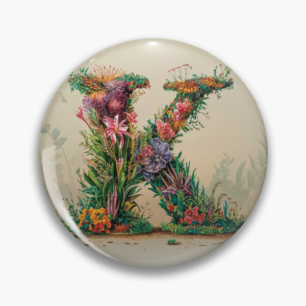 Item preview, Flower Fantasy Alphabet Letter K designed and sold by Royal Wall Whispers.