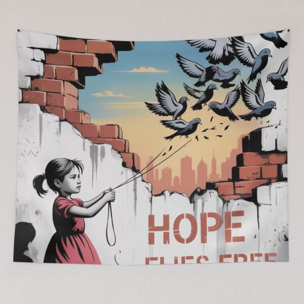Item preview, Banksy girl hope flies free designed and sold by martin max.