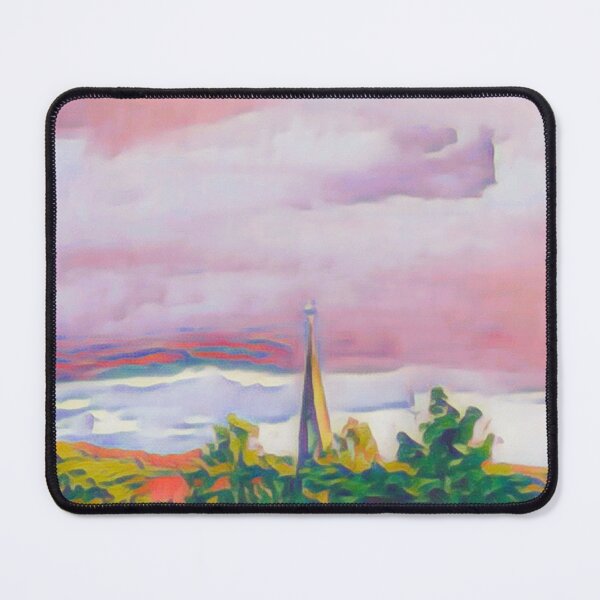 Item preview, Church tower with pink clouds designed and sold by MiKaBerlin.