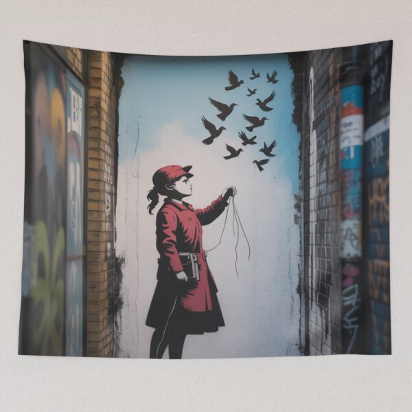Item preview, Banksy girl hope flies free designed and sold by martin max.