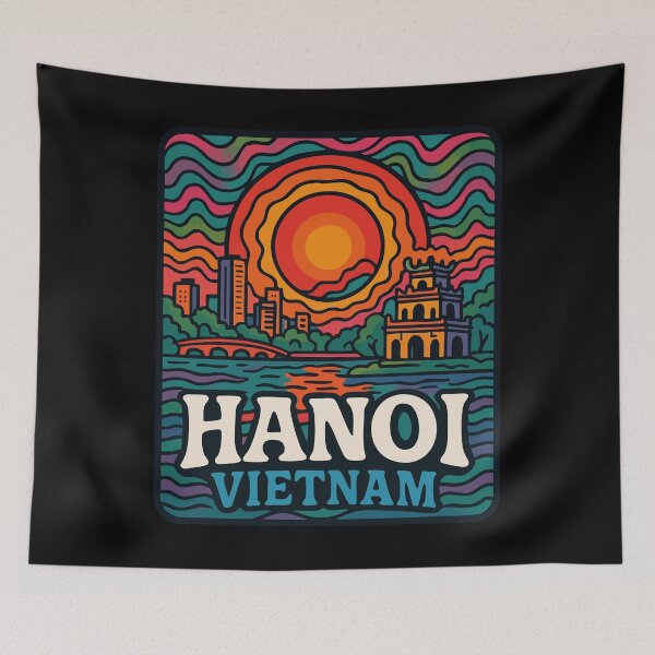 Item preview, Hanoi Vietnam Retro Travel designed and sold by TomFrontierArt.