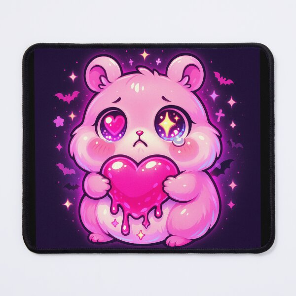 Item preview, Kawaii Halloween Hamster – Cute Creepy Pastel Gothic Sticker with Heart designed and sold by JacobKAurumhead.