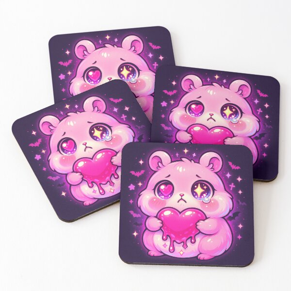 Item preview, Kawaii Halloween Hamster – Cute Creepy Pastel Gothic Sticker with Heart designed and sold by JacobKAurumhead.