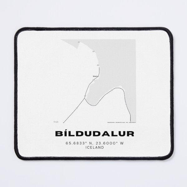 Item preview, Bíldudalur Iceland Map Print | Minimalist Black and White Coastal Town Design designed and sold by RM-Journey.