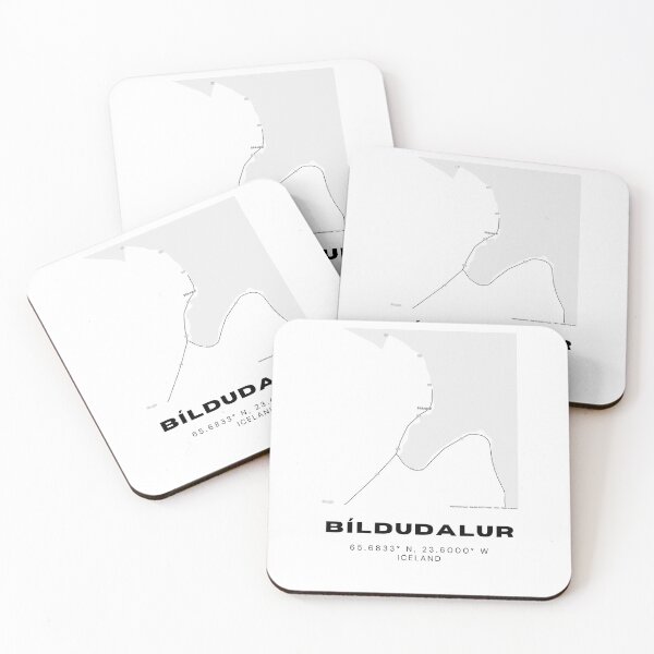 Item preview, Bíldudalur Iceland Map Print | Minimalist Black and White Coastal Town Design designed and sold by RM-Journey.