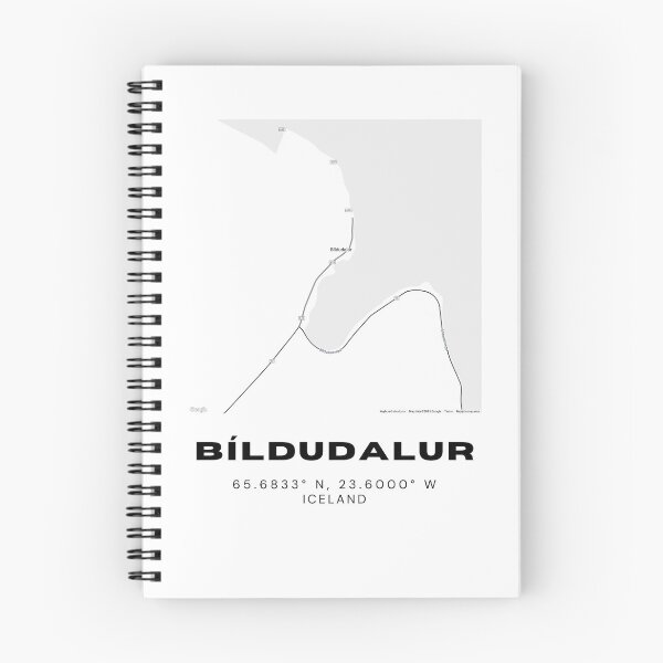 Item preview, Bíldudalur Iceland Map Print | Minimalist Black and White Coastal Town Design designed and sold by RM-Journey.