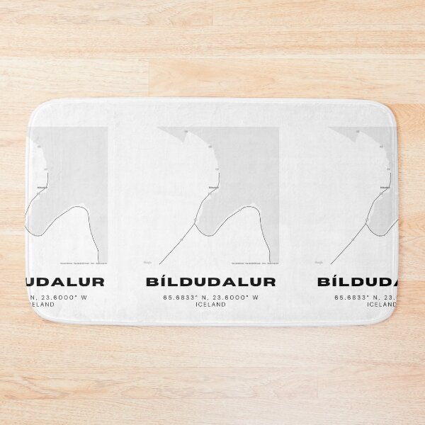 Item preview, Bíldudalur Iceland Map Print | Minimalist Black and White Coastal Town Design designed and sold by RM-Journey.