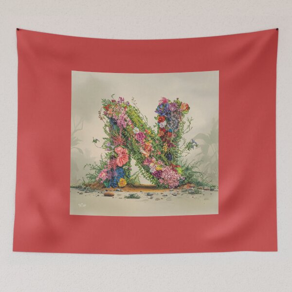 Item preview, Flower Fantasy Alphabet Letter N designed and sold by Royal Wall Whispers.