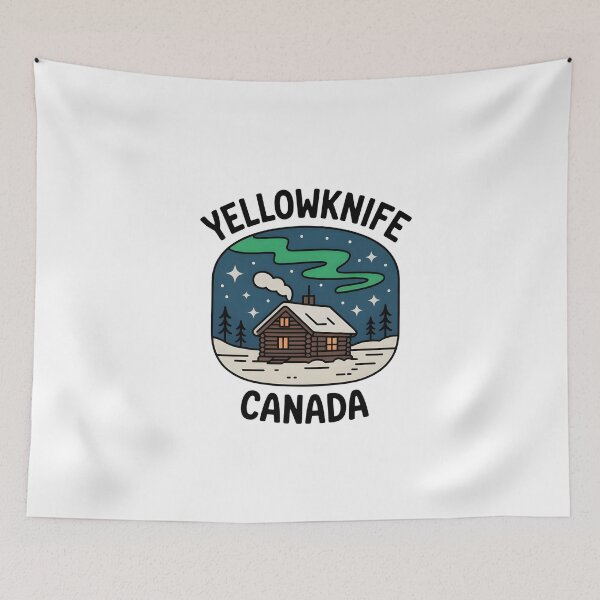 Item preview, Yellowknife Canada Northern Lights Vintage Design designed and sold by Paper Drip.