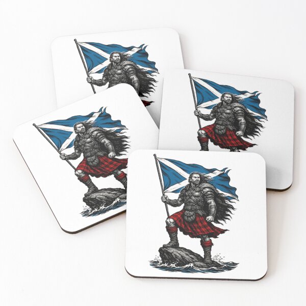 Item preview, Scottish Highland Warrior with Saltire Flag designed and sold by CelticSoulShop.
