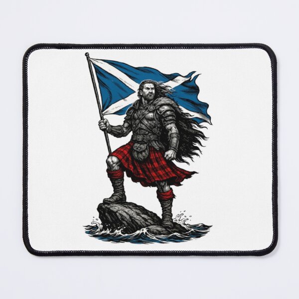 Item preview, Scottish Highland Warrior with Saltire Flag designed and sold by CelticSoulShop.