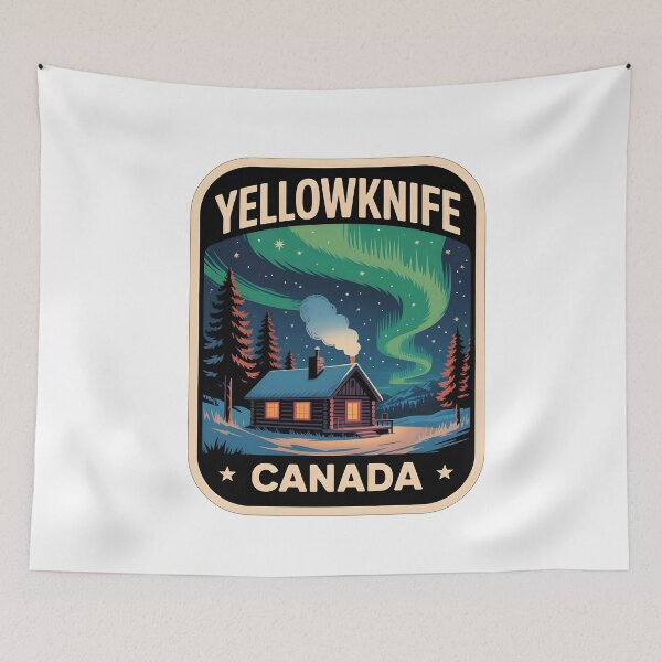 Item preview, Yellowknife Canada Northern Lights Vintage Design designed and sold by Paper Drip.