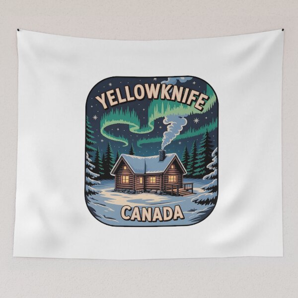Item preview, Yellowknife Canada Northern Lights Vintage Design designed and sold by Paper Drip.