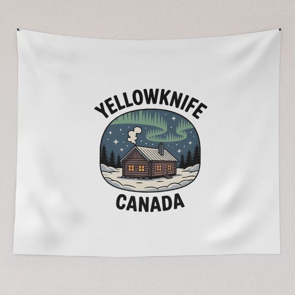 Item preview, Yellowknife Canada Northern Lights Vintage Design designed and sold by Paper Drip.