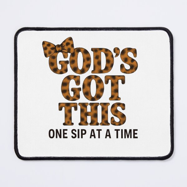 Item preview, God’s Got This One Sip at a Time | Leopard Print Bow Christian Design | Faith Coffee Quote for Mugs, T-Shirts & Gifts designed and sold by WHDProduction45.