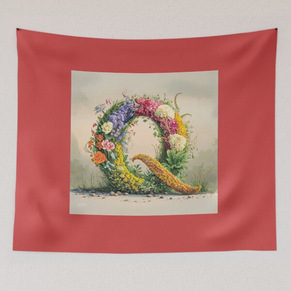 Item preview, Flower Fantasy Alphabet Letter Q designed and sold by Royal Wall Whispers.