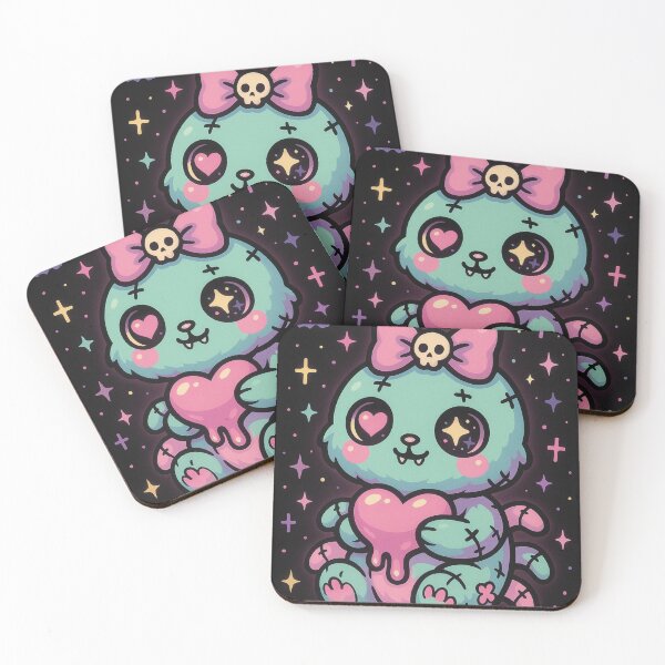 Item preview, Kawaii Halloween Spider – Creepy Cute Pastel Gothic Plush Sticker with Heart designed and sold by JacobKAurumhead.