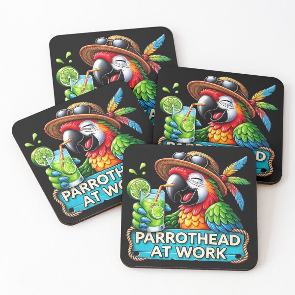 Item preview, PARROTHEAD AT WORK (WITH DRINK IN ITS HAND) designed and sold by darky72.