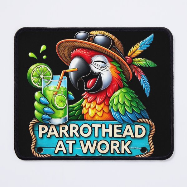 Item preview, PARROTHEAD AT WORK (WITH DRINK IN ITS HAND) designed and sold by darky72.