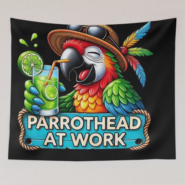 Item preview, PARROTHEAD AT WORK (WITH DRINK IN ITS HAND) designed and sold by darky72.