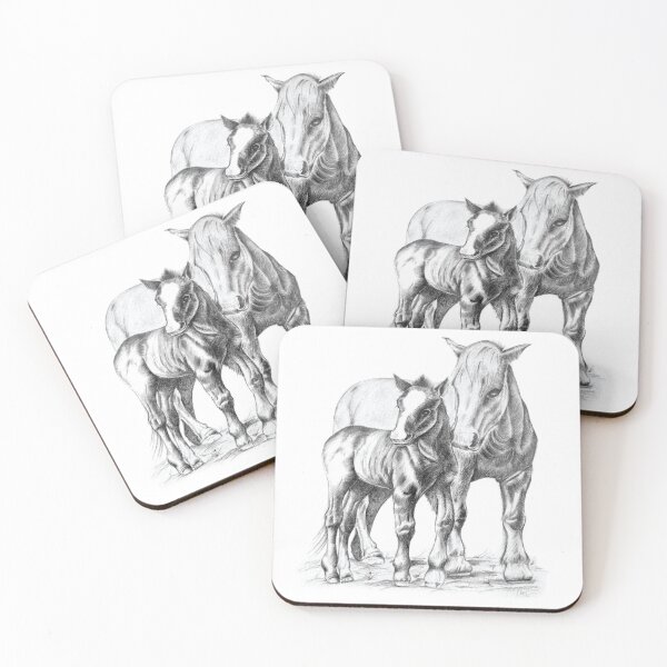 Item preview, Horse and Foal Pencil Drawing designed and sold by Dulcinea-77.