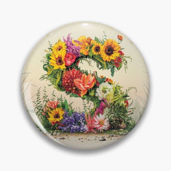 Item preview, Flower Fantasy Alphabet Letter S designed and sold by Royal Wall Whispers.