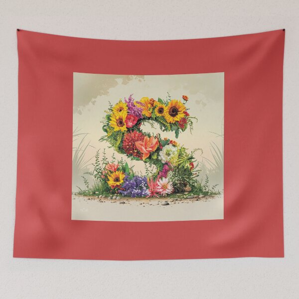 Item preview, Flower Fantasy Alphabet Letter S designed and sold by Royal Wall Whispers.