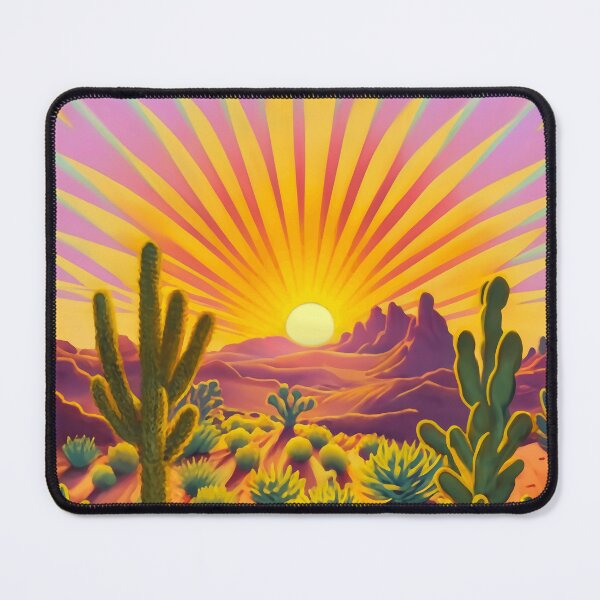 Item preview, Golden Sun Rays in Desert Vista - Cactus, Sun Beams, Desert Floor -Vibrant Abstract designed and sold by Loving Nature Gifts.