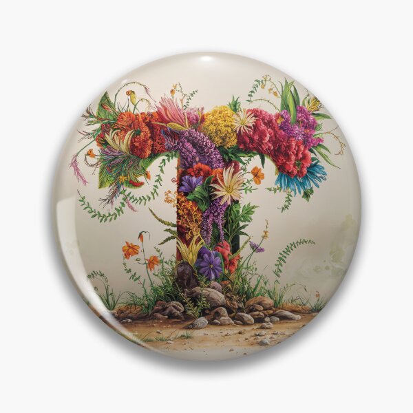 Item preview, Flower Fantasy Alphabet Letter T designed and sold by Royal Wall Whispers.