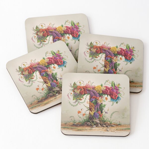 Item preview, Flower Fantasy Alphabet Letter T designed and sold by Royal Wall Whispers.