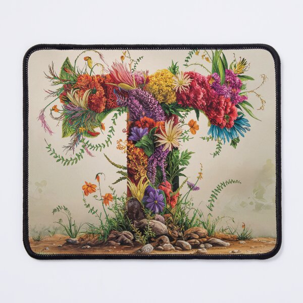 Item preview, Flower Fantasy Alphabet Letter T designed and sold by Royal Wall Whispers.