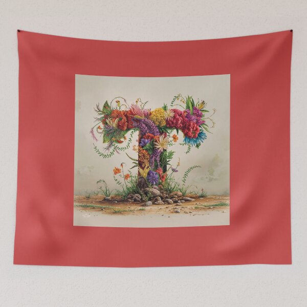 Item preview, Flower Fantasy Alphabet Letter T designed and sold by Royal Wall Whispers.