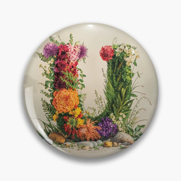Item preview, Flower Fantasy Alphabet Letter U designed and sold by Royal Wall Whispers.