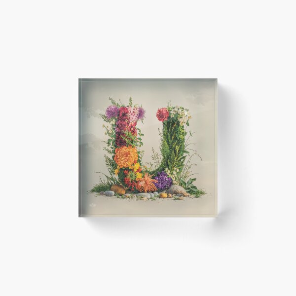 Item preview, Flower Fantasy Alphabet Letter U designed and sold by Royal Wall Whispers.