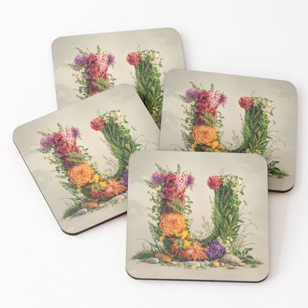 Item preview, Flower Fantasy Alphabet Letter U designed and sold by Royal Wall Whispers.