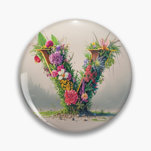 Item preview, Flower Fantasy Alphabet Letter V designed and sold by Royal Wall Whispers.
