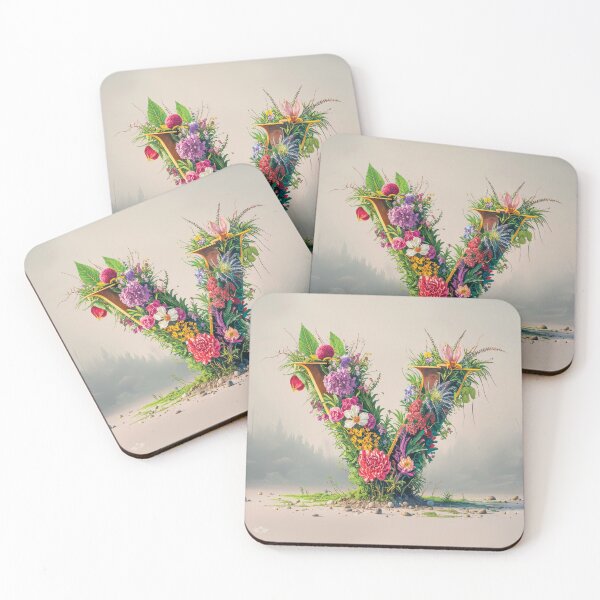 Item preview, Flower Fantasy Alphabet Letter V designed and sold by Royal Wall Whispers.