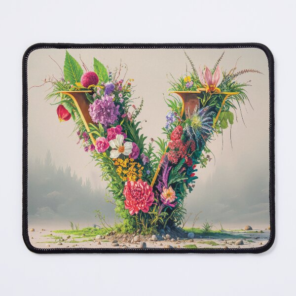 Item preview, Flower Fantasy Alphabet Letter V designed and sold by Royal Wall Whispers.