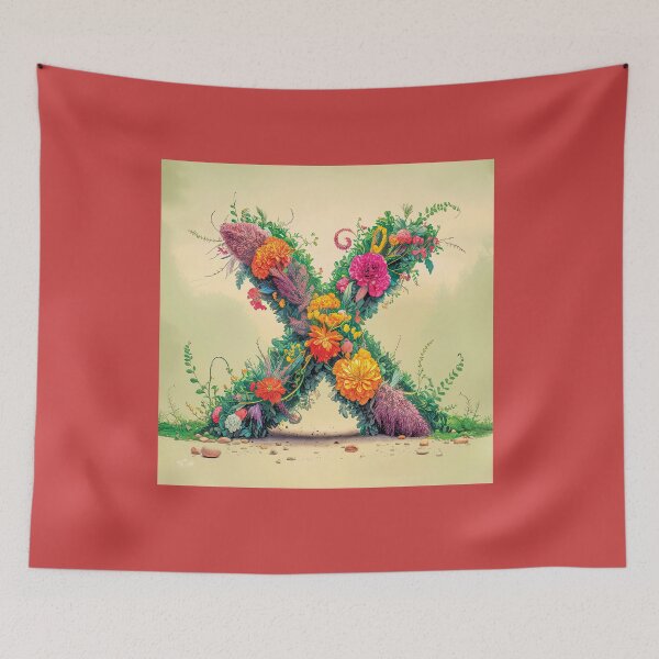 Item preview, Flower Fantasy Alphabet Letter X designed and sold by Royal Wall Whispers.
