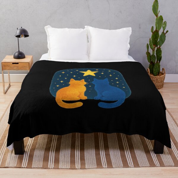 Item preview, Two Cats Stargazing at a Starry Night designed and sold by Ruby River.