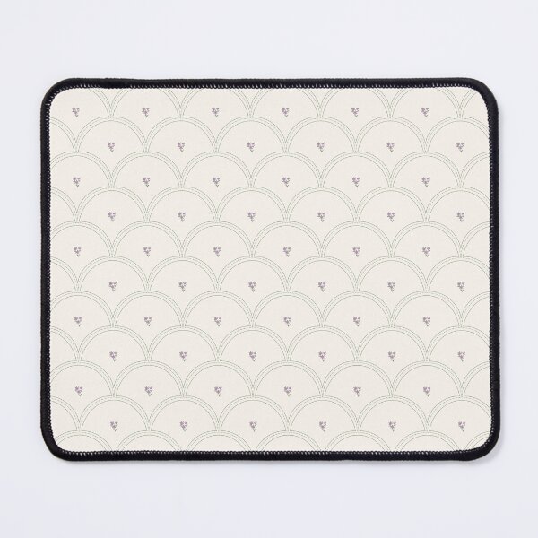 Item preview, Floral Scallop-purple & green on soft cream-medium designed and sold by artbyganga.