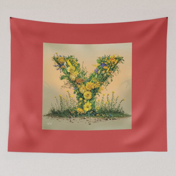 Item preview, Flower Fantasy Alphabet Letter Y designed and sold by Royal Wall Whispers.