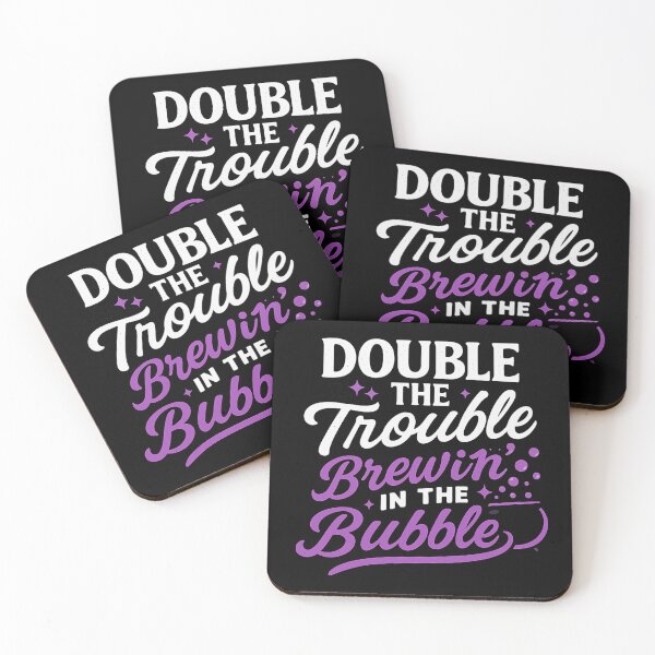 Item preview, Double the Trouble Brewin’ in the Bubble – Witchy Quote Typography Design designed and sold by ThePeelAppeal.